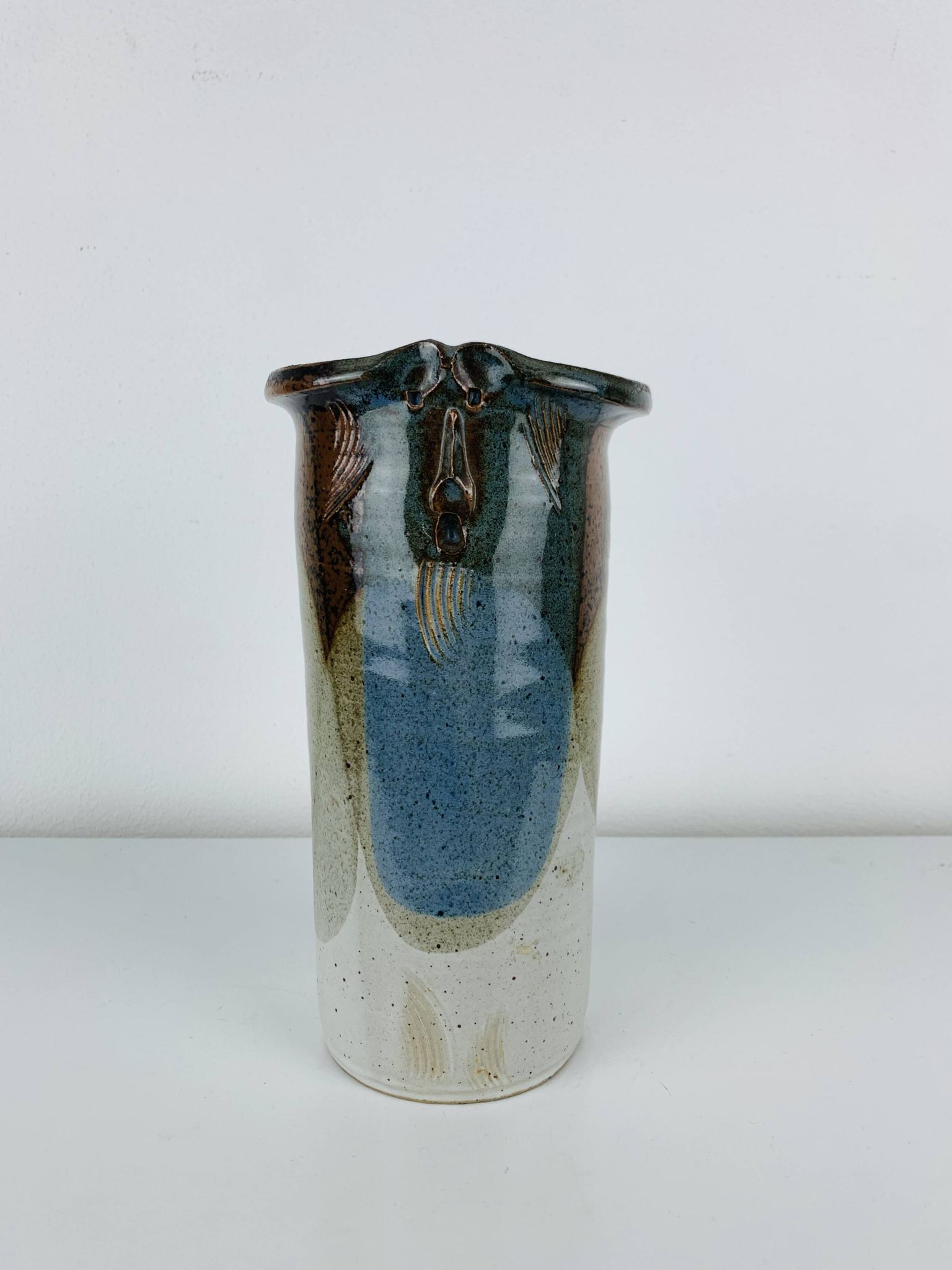Vase rouleau en céramique par Marcel Piot
