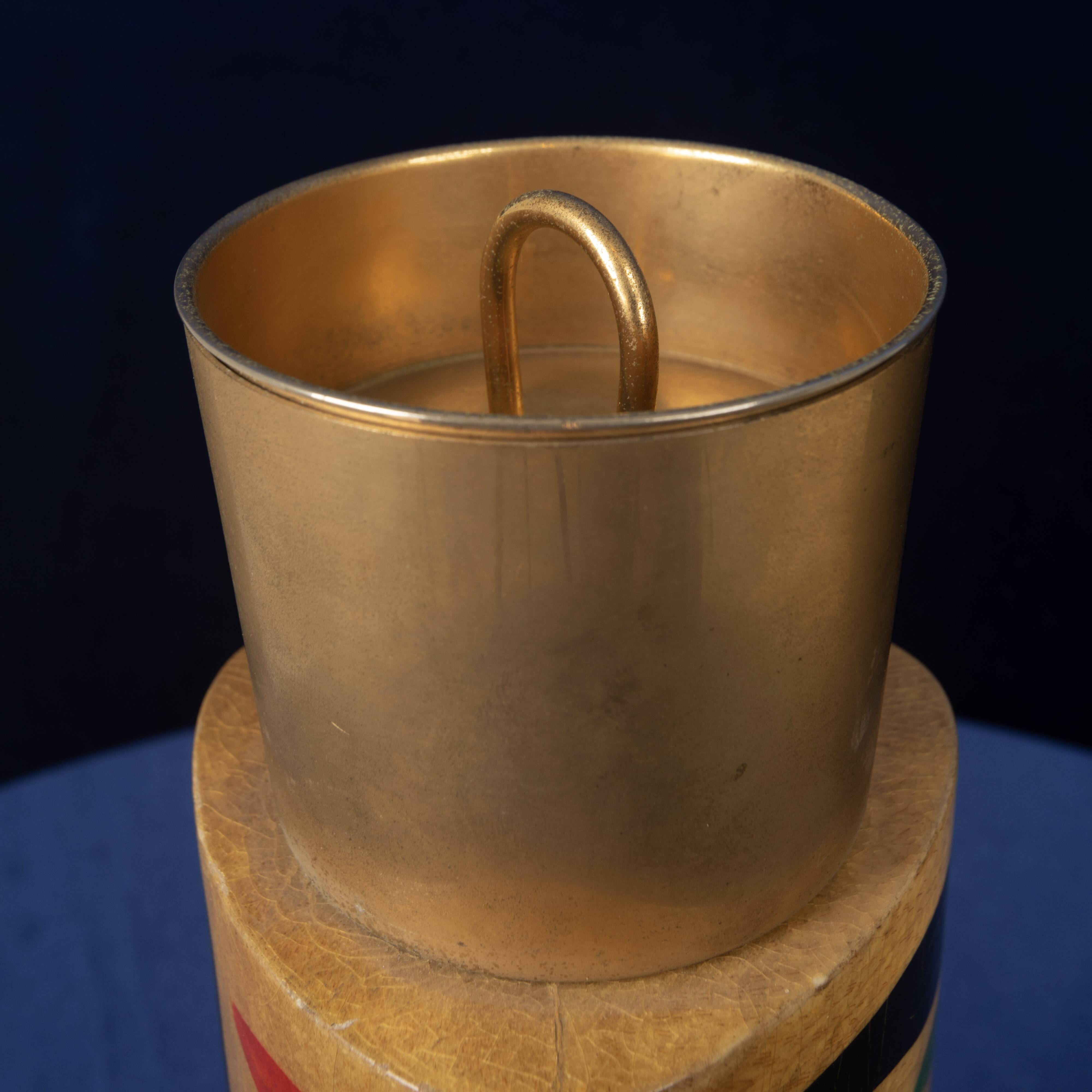 Aldo Tura Mod. 796D Parchment Thermos with Abstract Decoration, 1940