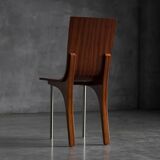 Postmodern Walnut Dining Chairs, Italy, 1980s