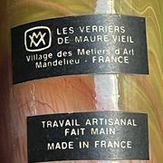 Vase cylindrique signé – Verriers de Maure Vieil