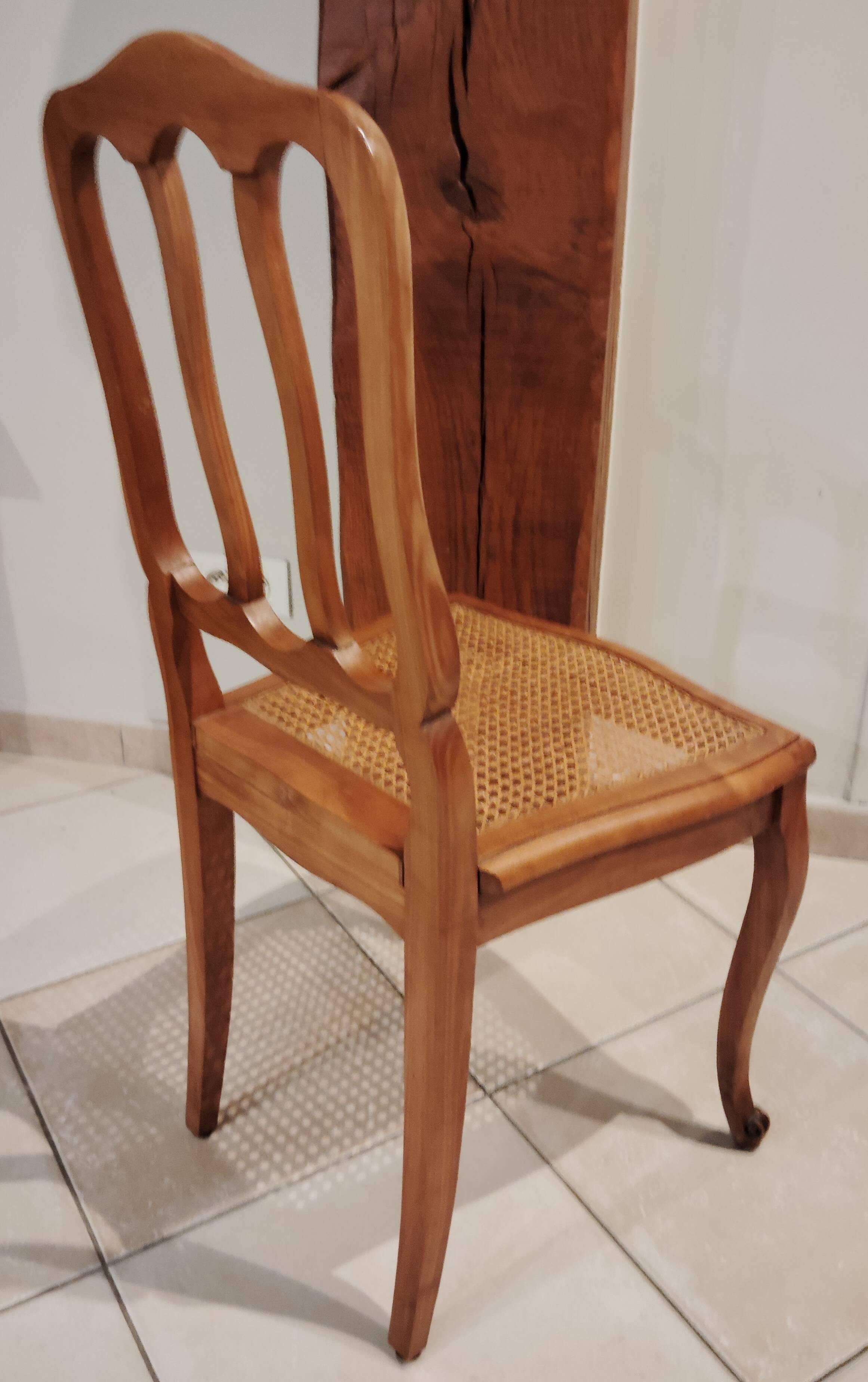 Set of 6 caned Regency/Louis XV chairs