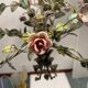 Vintage Tole Ceramic Flower Chandelier 1950’s