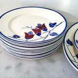 Set of 15 plates art nouveau kg lunéville