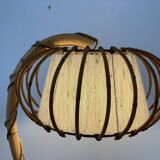 Louis Sognot vintage rattan floor lamp