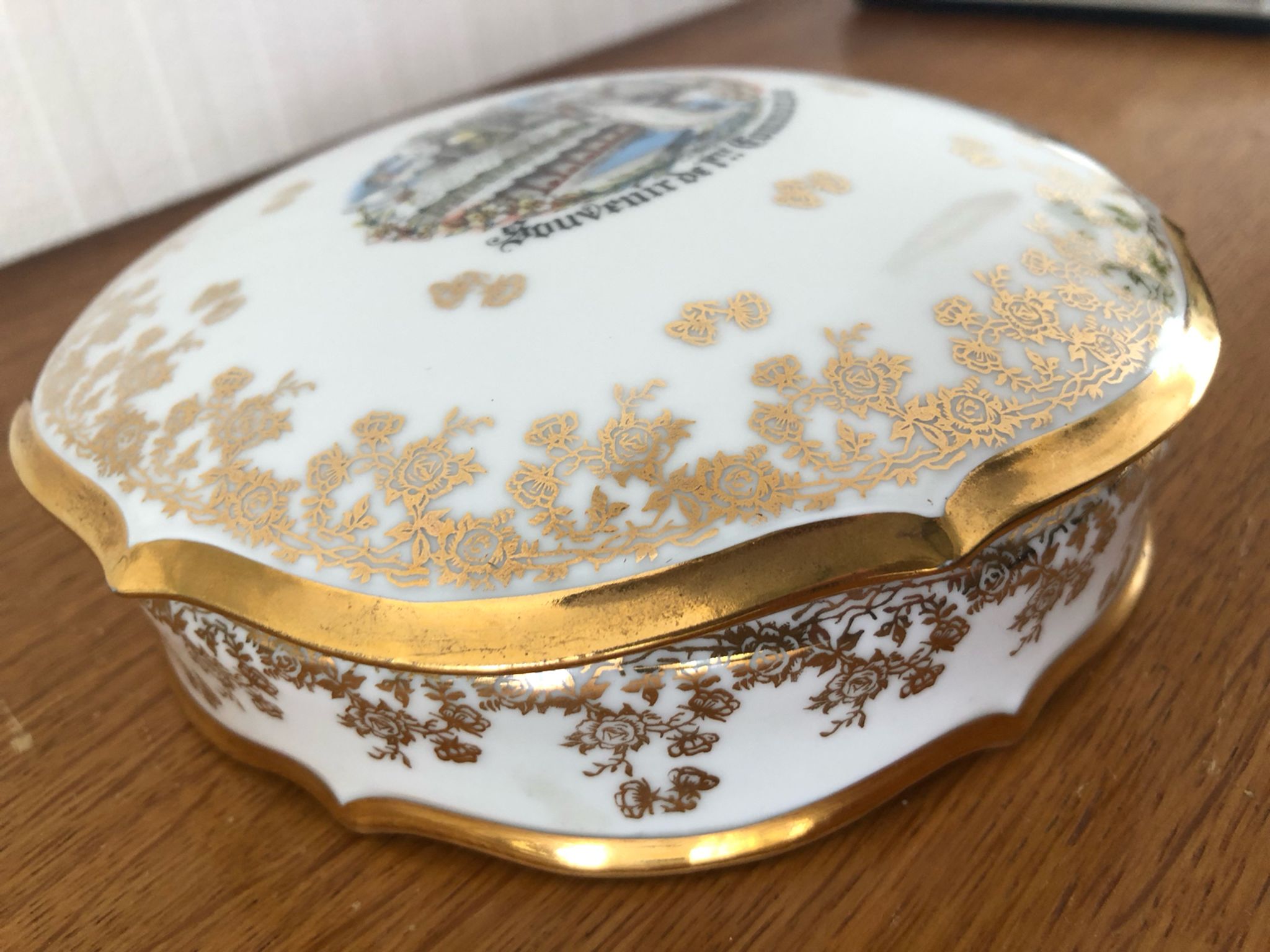 Limoges vintage porcelain jewelry box 1st communion