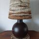 Belgian ceramic ball lamp with handmade shade – 19
