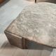 Table basse en marbre, forme goutte d'eau vieux rose