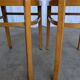 Vintage Wooden Dining Chair: Red Leather Seat, Mid-Century Modern