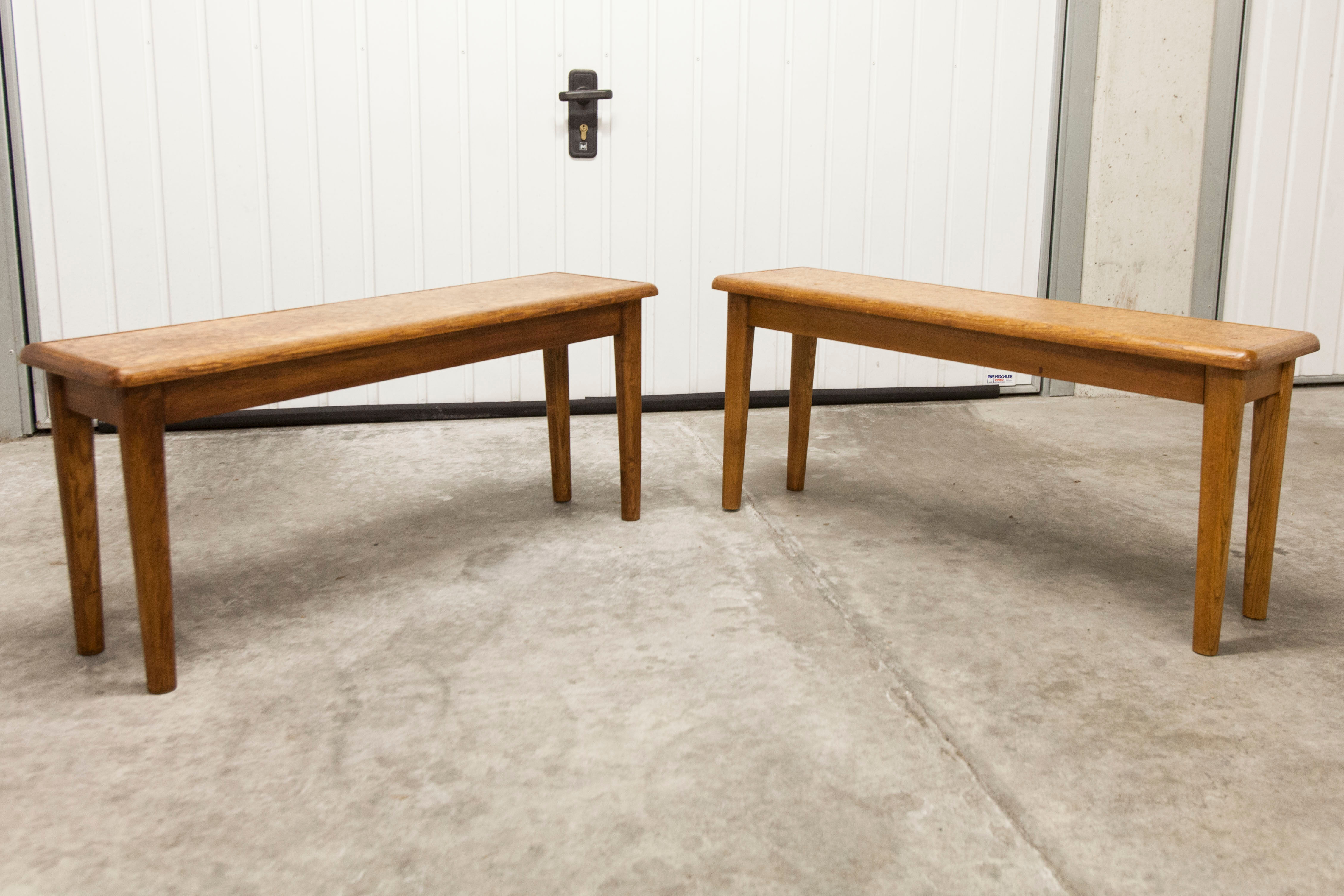Paire de bancs enfant ou porte plante artisanal 1960