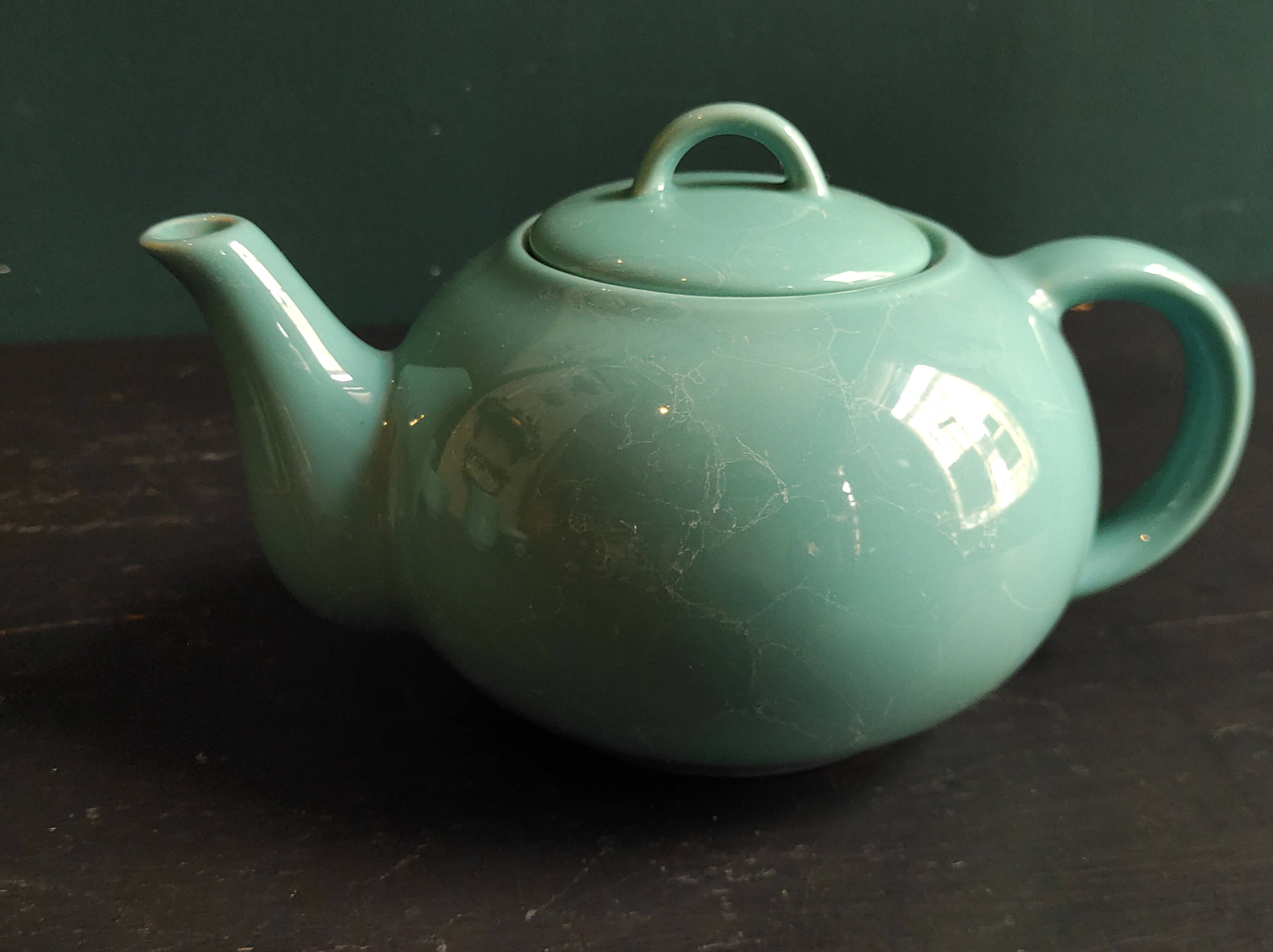 French vintage aquamarine tea set