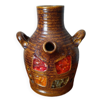 Vintage table lamp base Accolay brutalist country decoration