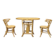 Table and chairs bistrot head to head rattan bamboo 1970