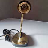 Designer lamp in golden brass & gray lacquer