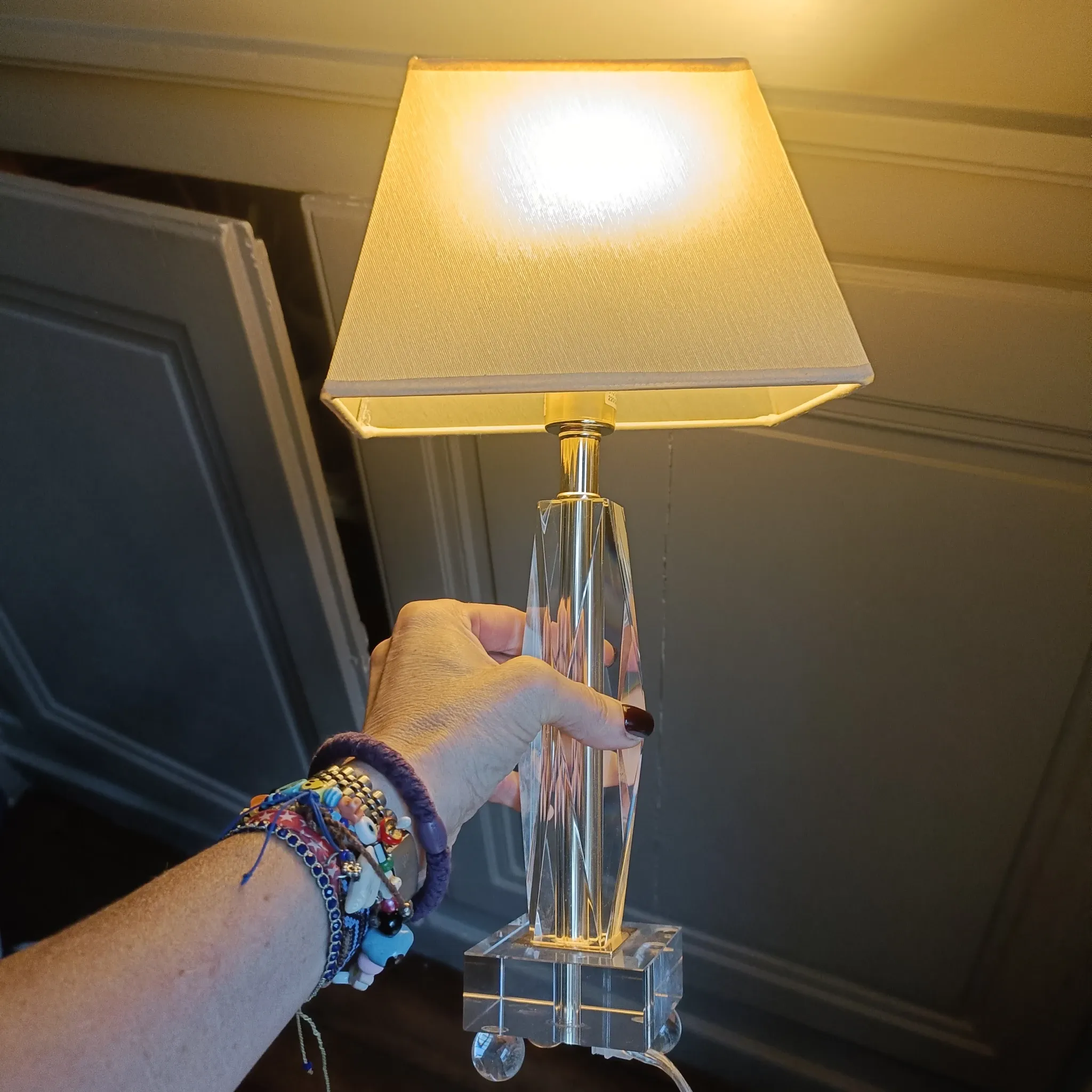 Vintage plexiglass lamp Le Dauphin