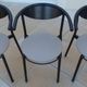 6 gondola-style chairs with a metal structure for indoor and outdoor use.