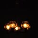 Scandinavian chandelier in mahogany wood and brass