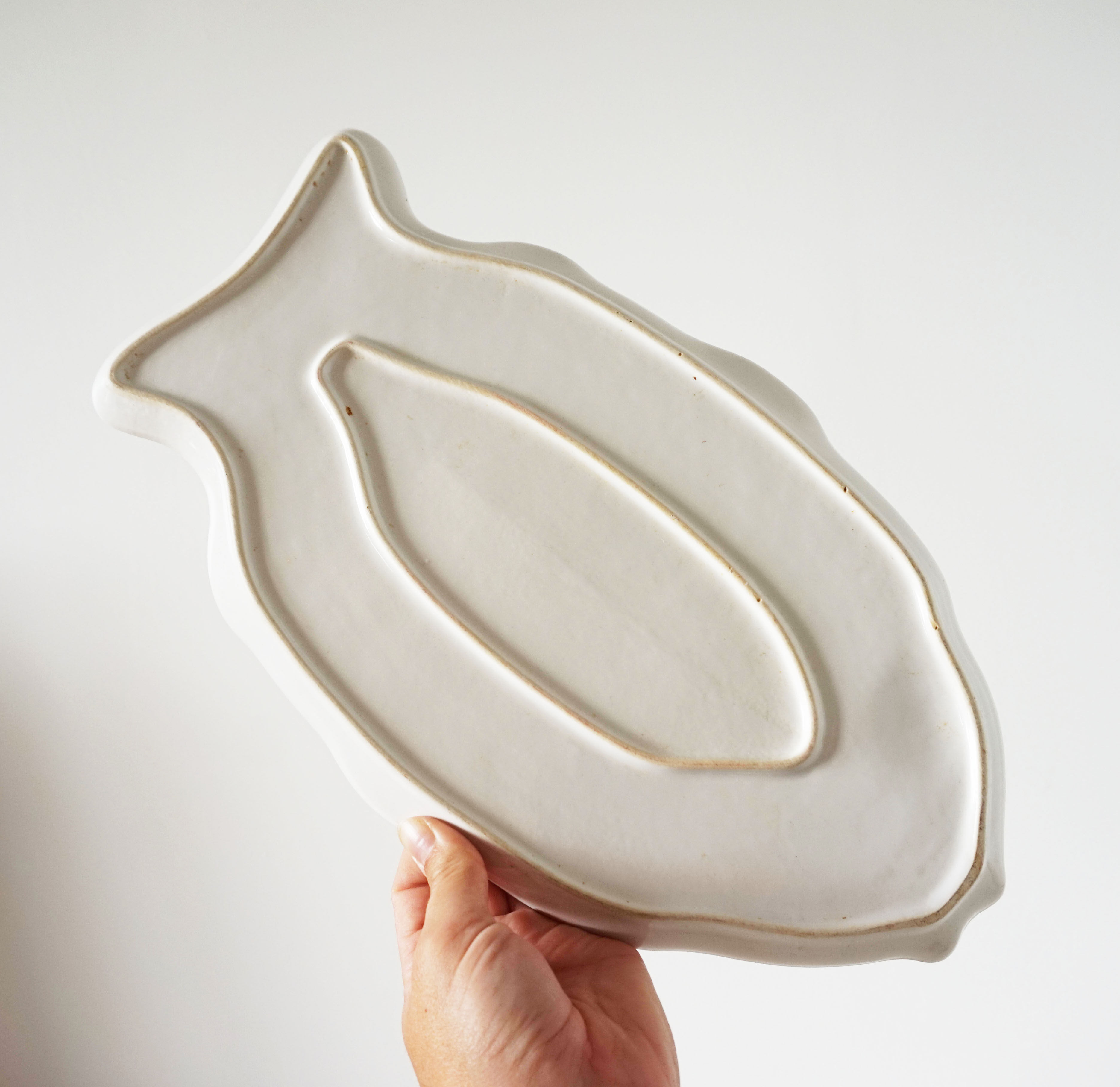 White ceramic fish dish