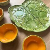 Melon shaped dish and bowls