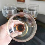 Set of 6 amber stemmed glasses