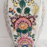 Delft potiche vase polychrome parakeets decoration