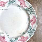 K&G Lunéville round dish in green and pink ironstone, "Roland" service