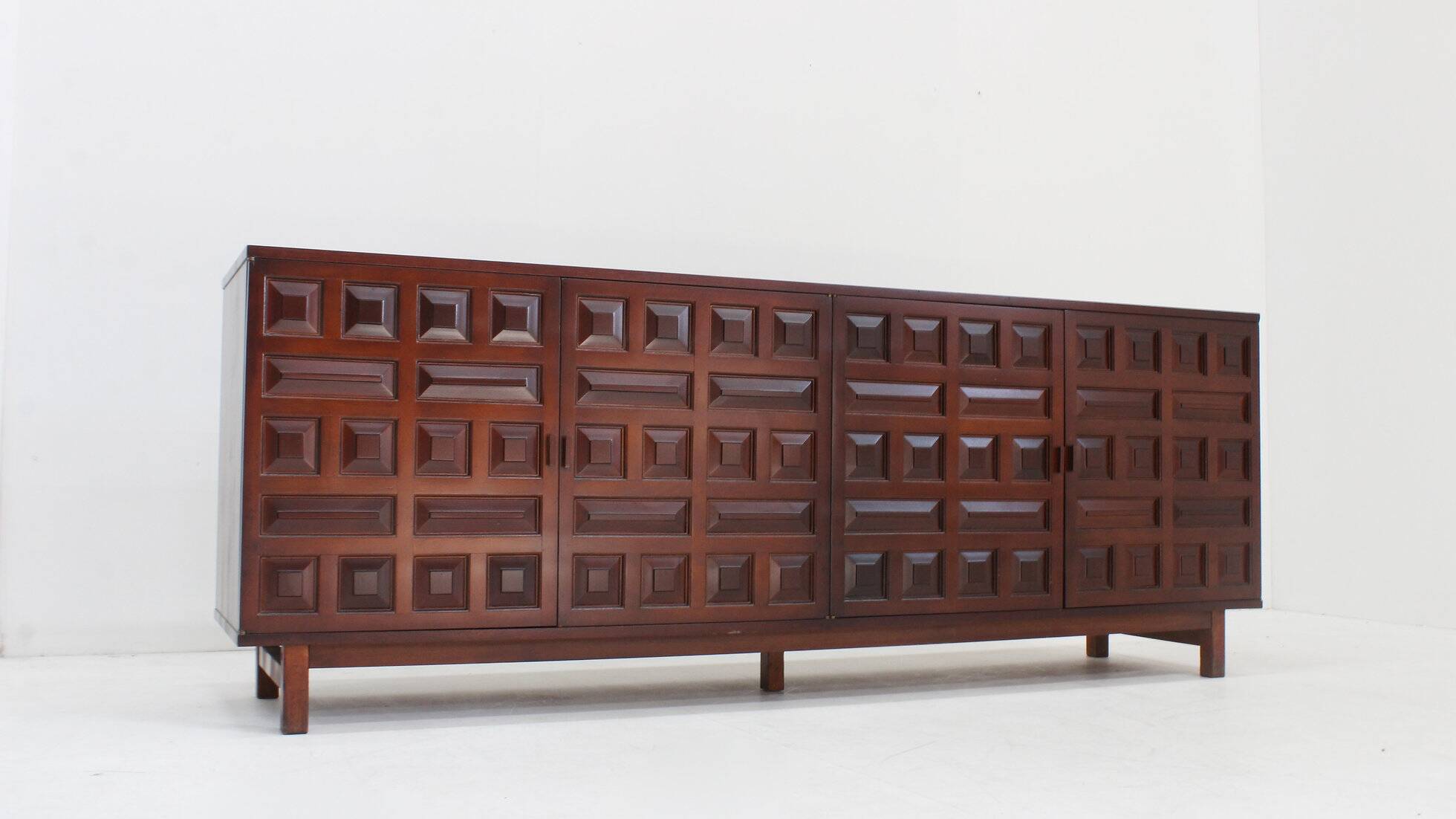 Vintage Spanish brutalist sideboard credenza