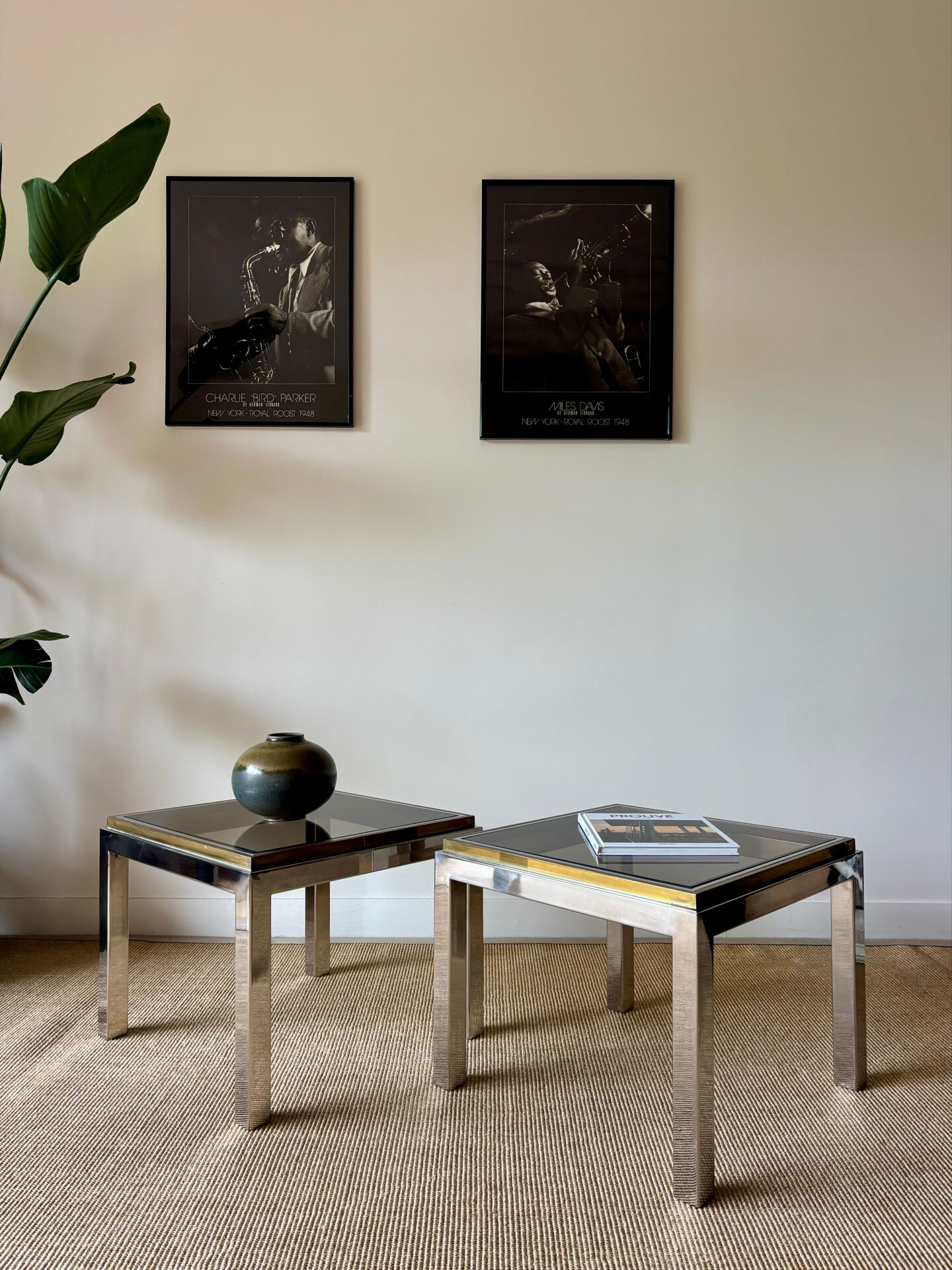 Pair of Linéa side tables - Willy Rizzo