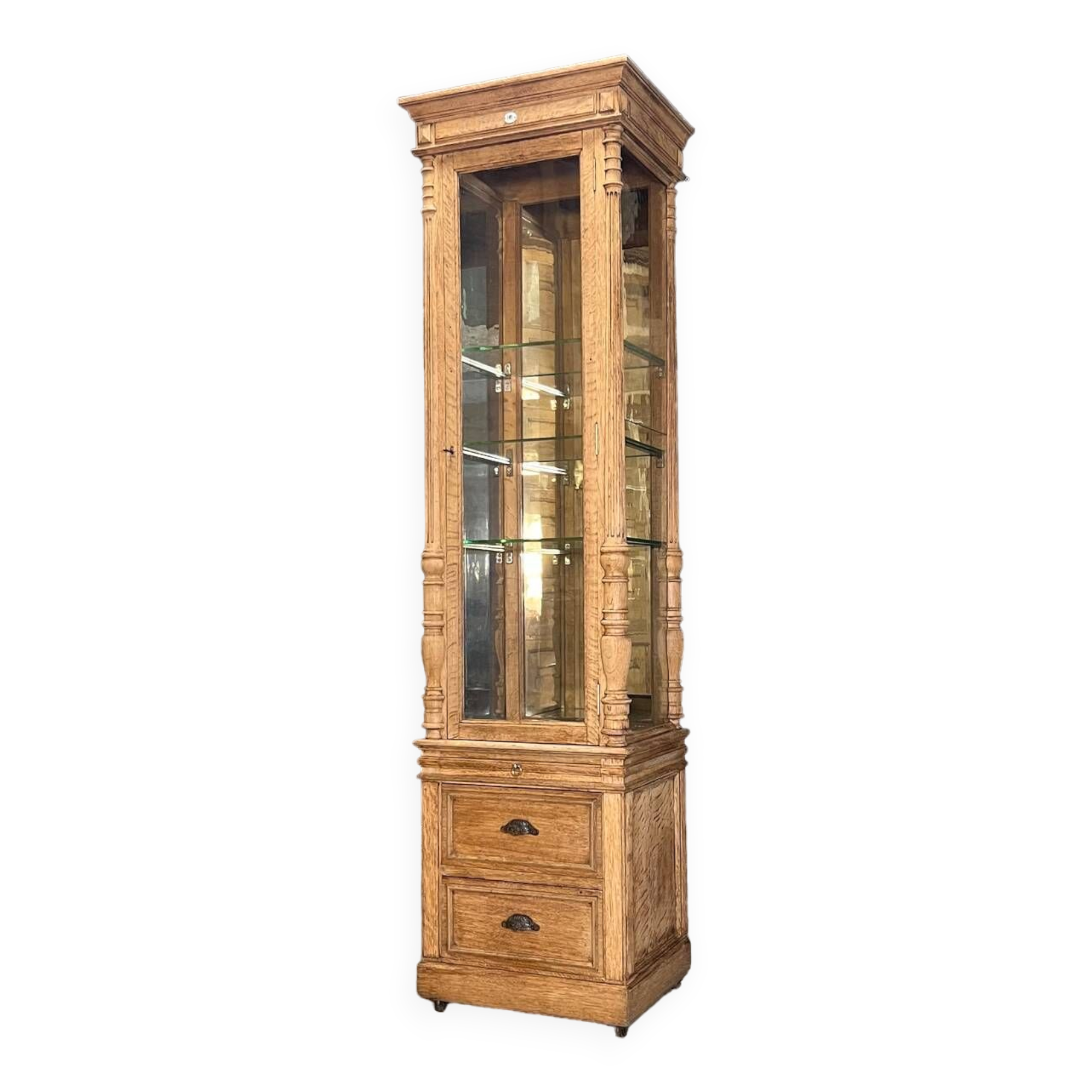 1920 oak museum display case