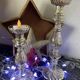 Set of 2 mercurized glass candle holders