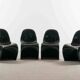 Set of 4 Panton Chairs in black, Verner Panton for Herman Miller 1971