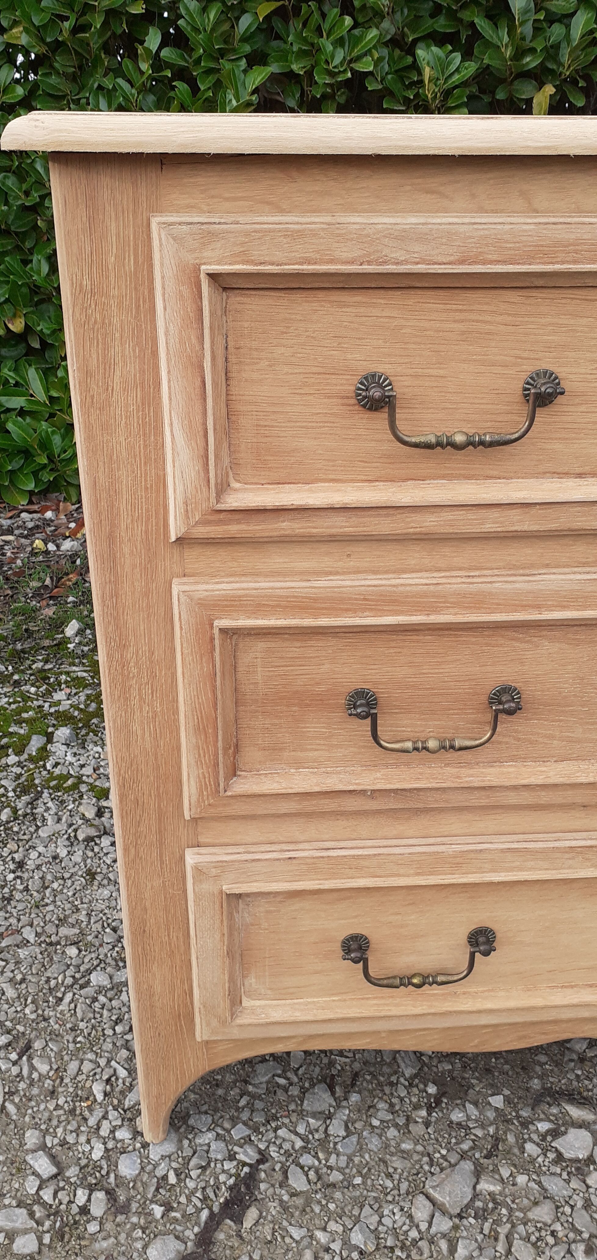 Chest of drawers 3 drawers solid oak raw wood