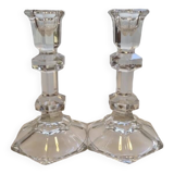 Pair of glass candlesticks