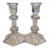 Pair of glass candlesticks
