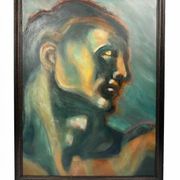 Oil on cardboard – stylized Art Deco study after the Adam of the Sistine Chapel – 60 x 80 cm
