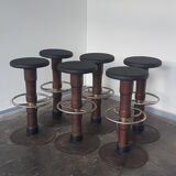 Vintage Heavy weight set of 6 Bar stools