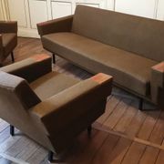 Danish Club armchairs 60s 70 khaki