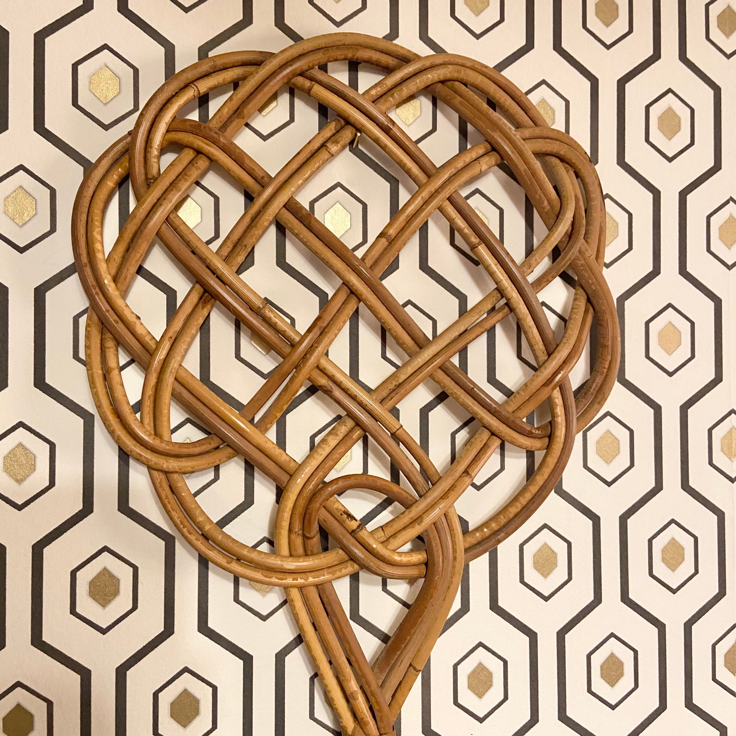 Vintage rattan carpet beater-1950s