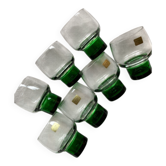 Verres à eau retro pied vert luminarc