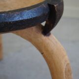 Wabi Sabi tripod stool / Solid wood side table, Scandinavia, 1950s
