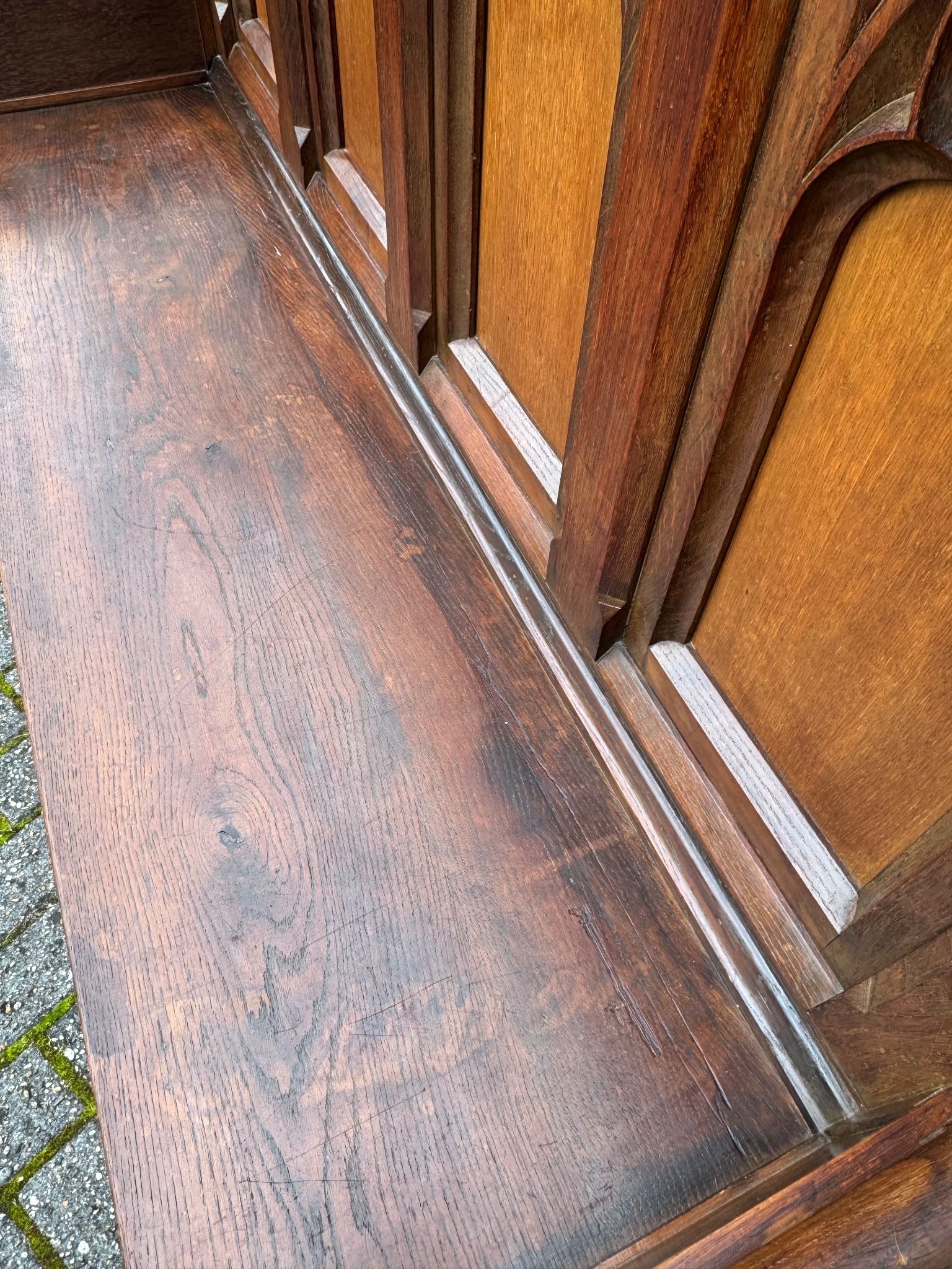 Gothic Revival Wooden Bench