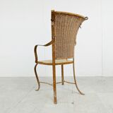 Vintage faux leather italian armchair, 1960s