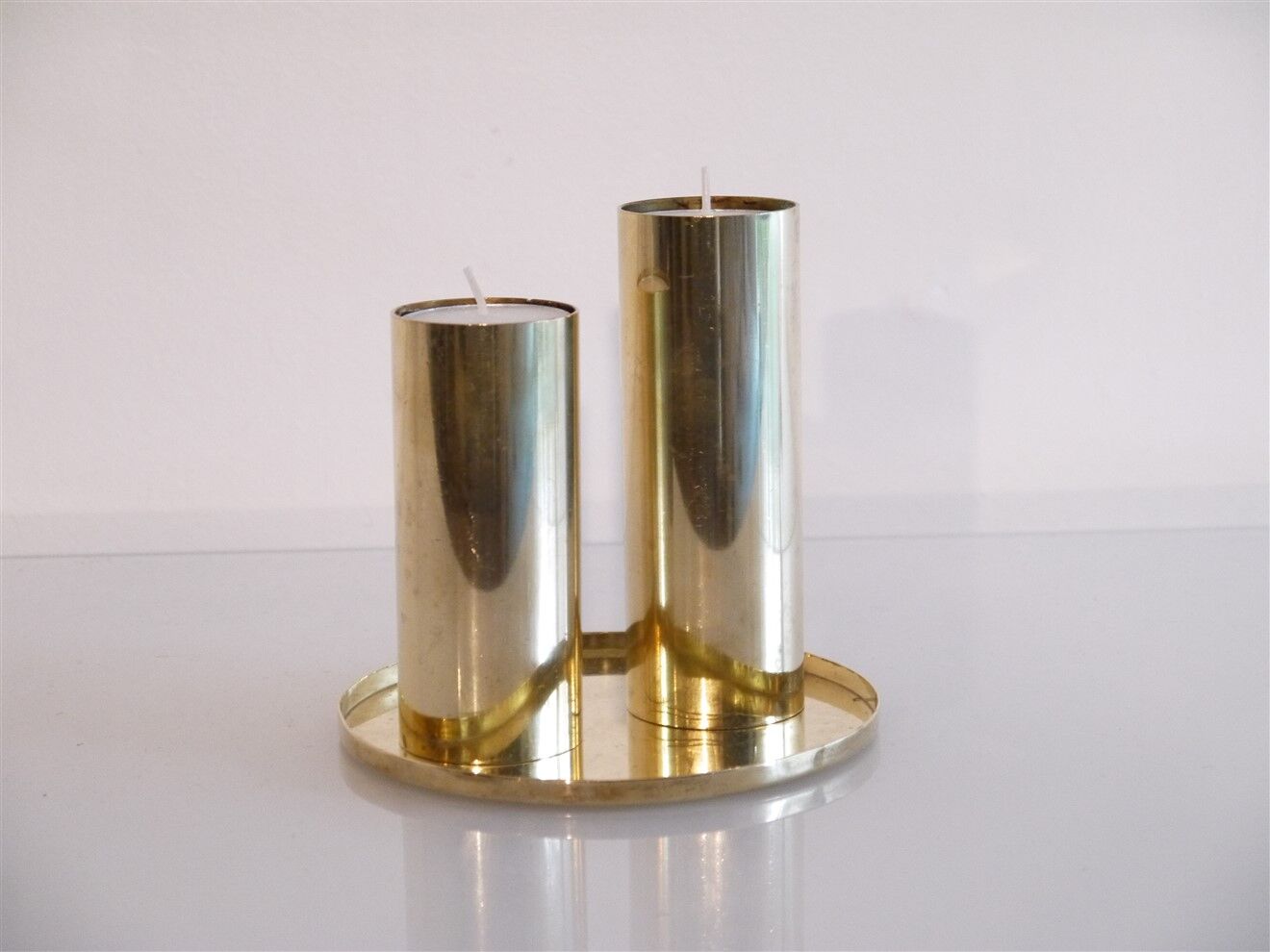 Pair of 1970 Scandinavian brass candlesticks