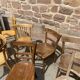 Lot of 15 bistro chairs vintage wood café mismatched