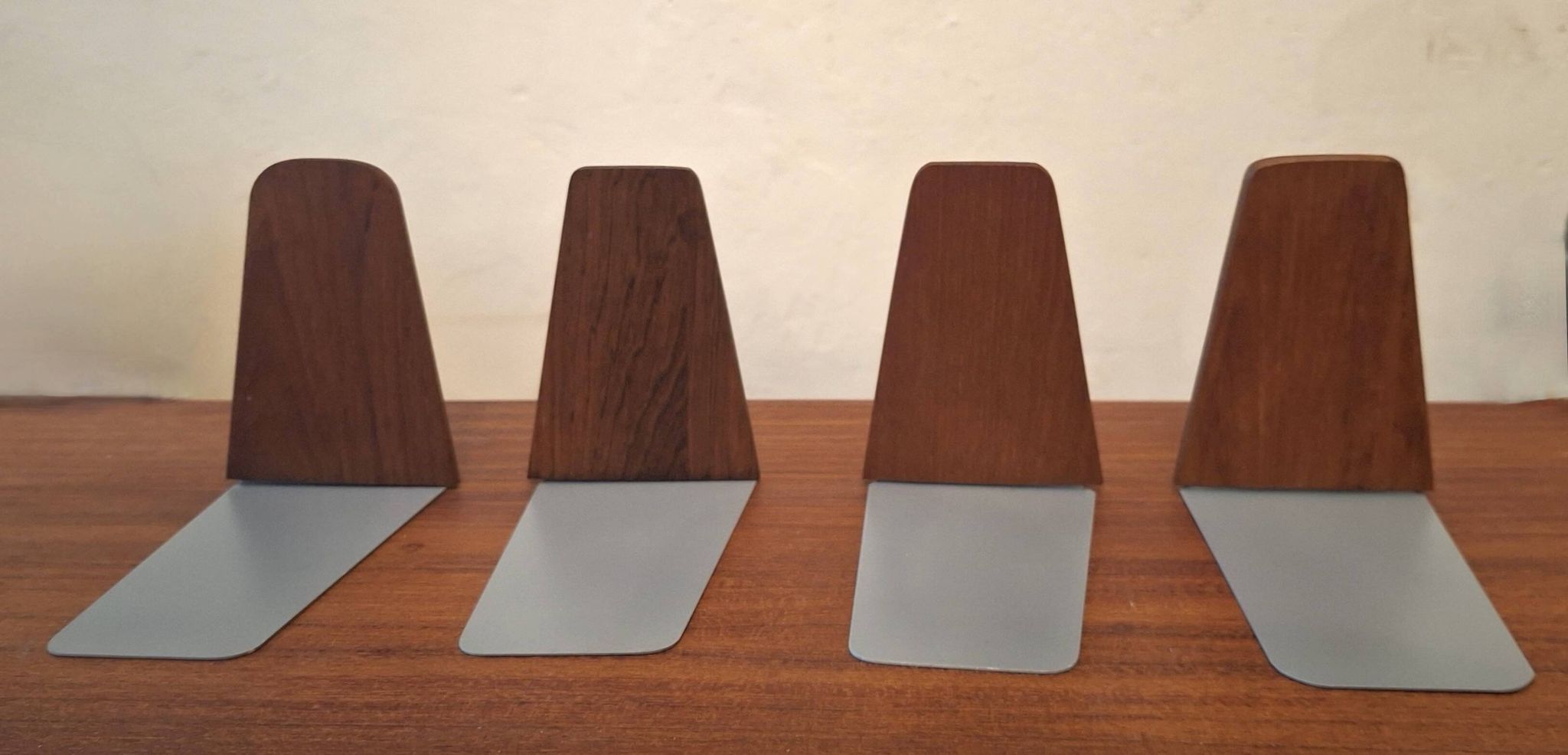 Set of 4 mid century teak bookends, Kai Kristiansen attr., Denmark 1960s