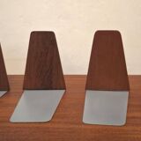 Ensemble de 4 serre-livres en teck du milieu du siècle, Kai Kristiansen attr., Danemark, années 1960