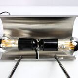 Stainless steel lamp from the 1970s in the style of François Monnet.