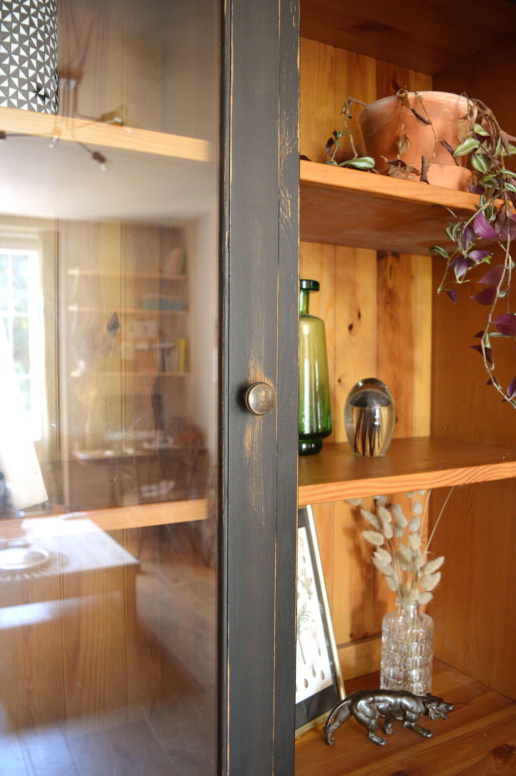 Patinated black cupboard