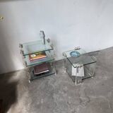 Glass and Plexiglas consoles from the 80s
