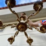 Lustre laiton à 6 branches style Louis XV