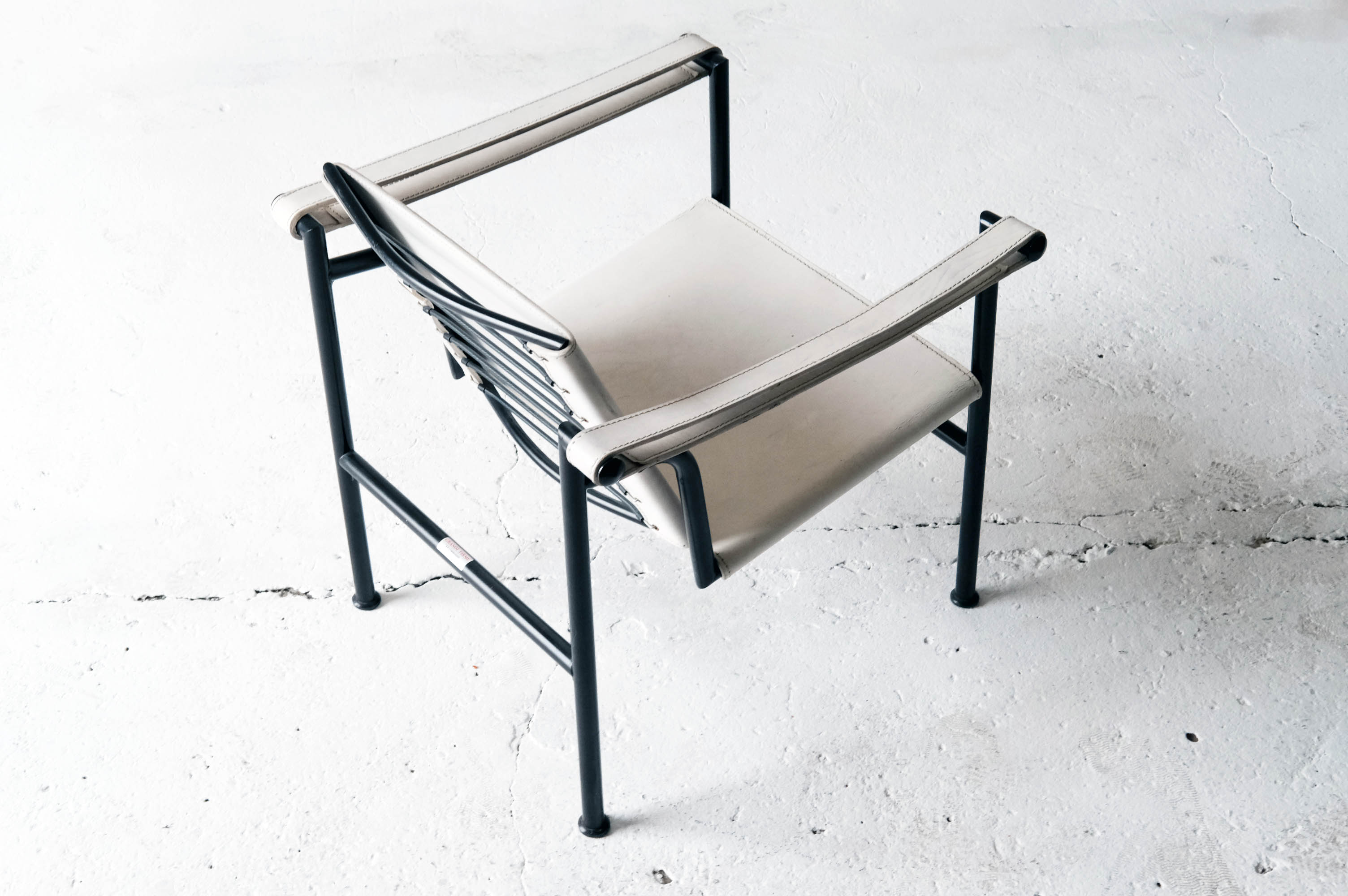 Fauteuil en cuir blanc Le Corbusier pour Grandi Firme , Italie 1928